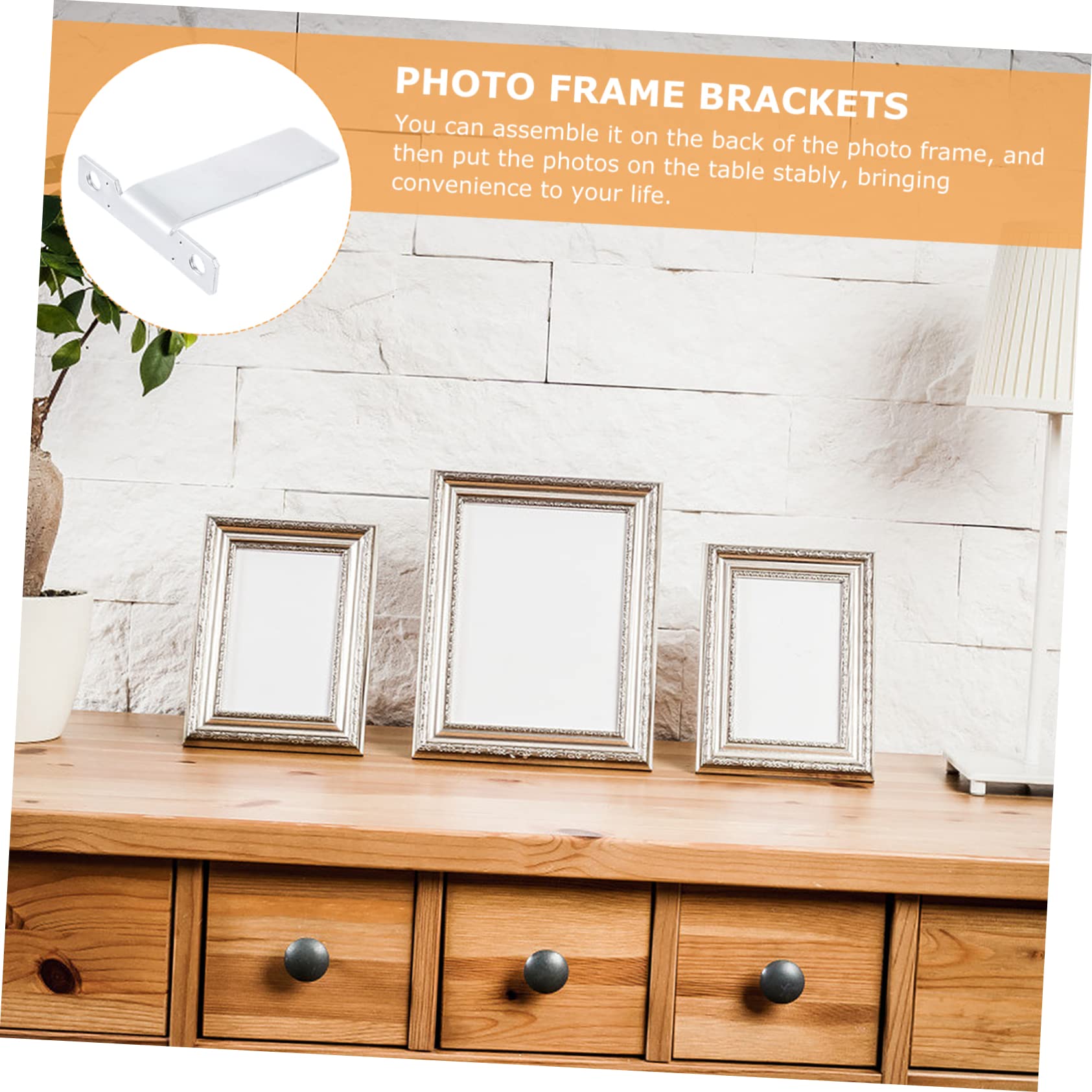 Cabilock Picture Frame Stand 10 Pack Photo Frame Holders Braces Aluminum Alloy Anti-slip for Families Office Studios