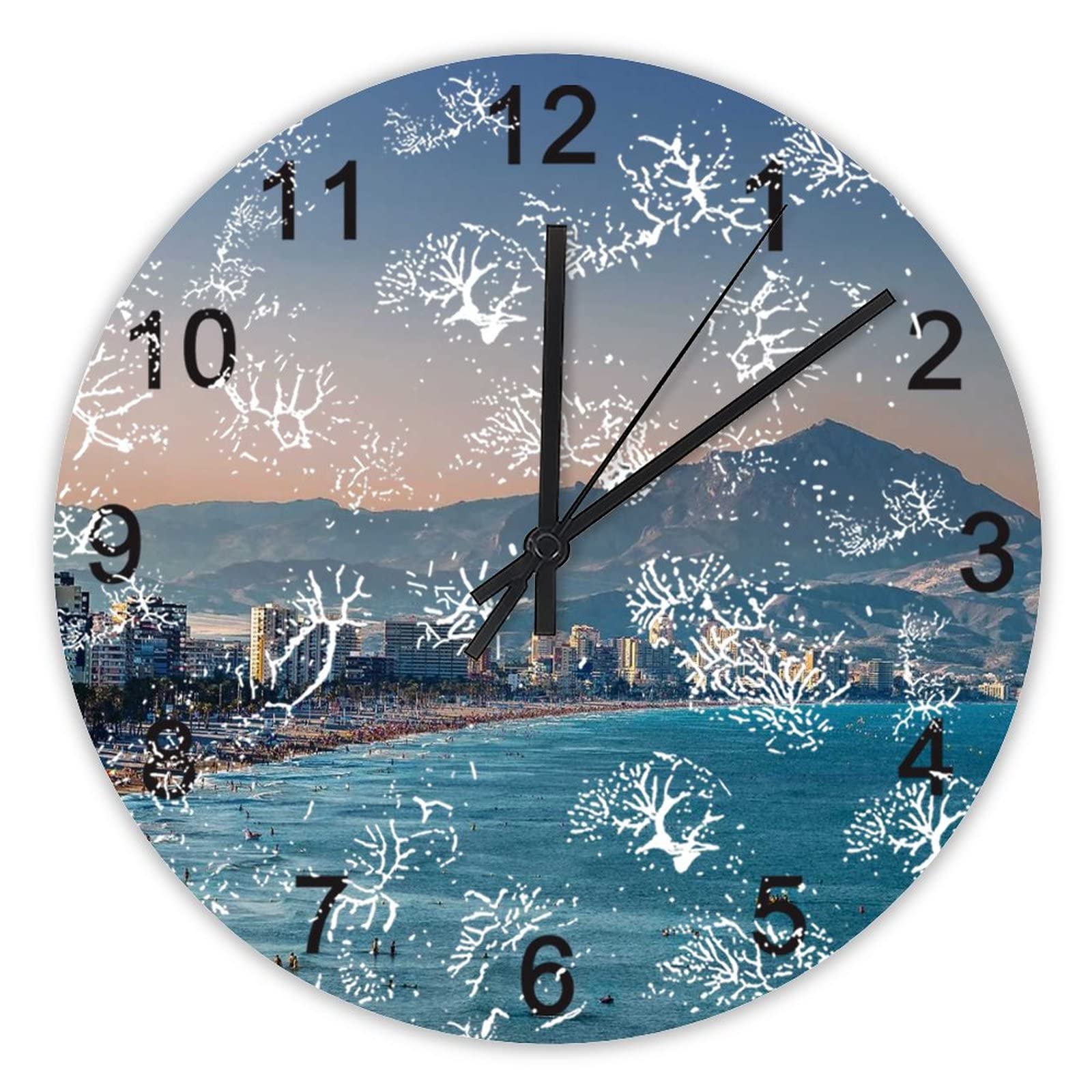 Horloge murale cuisine et bureau 40,6 cm décoration vue sur les bâtiments