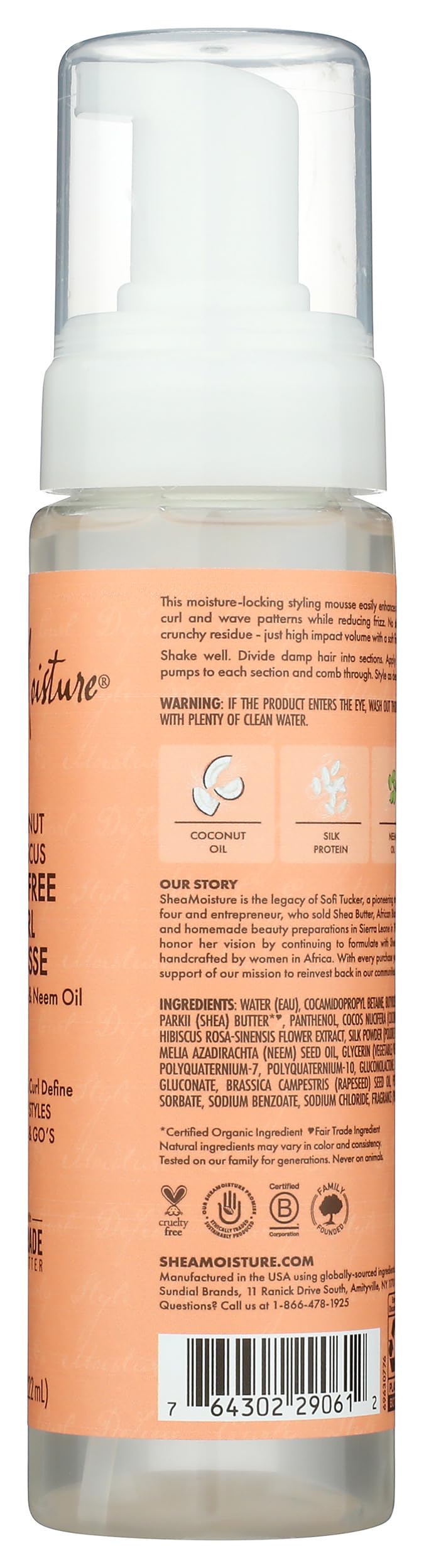 Shea Moisture Coconut & Hibiscus Frizz-Free Curl Mousse 220ml Mousse anti crespo