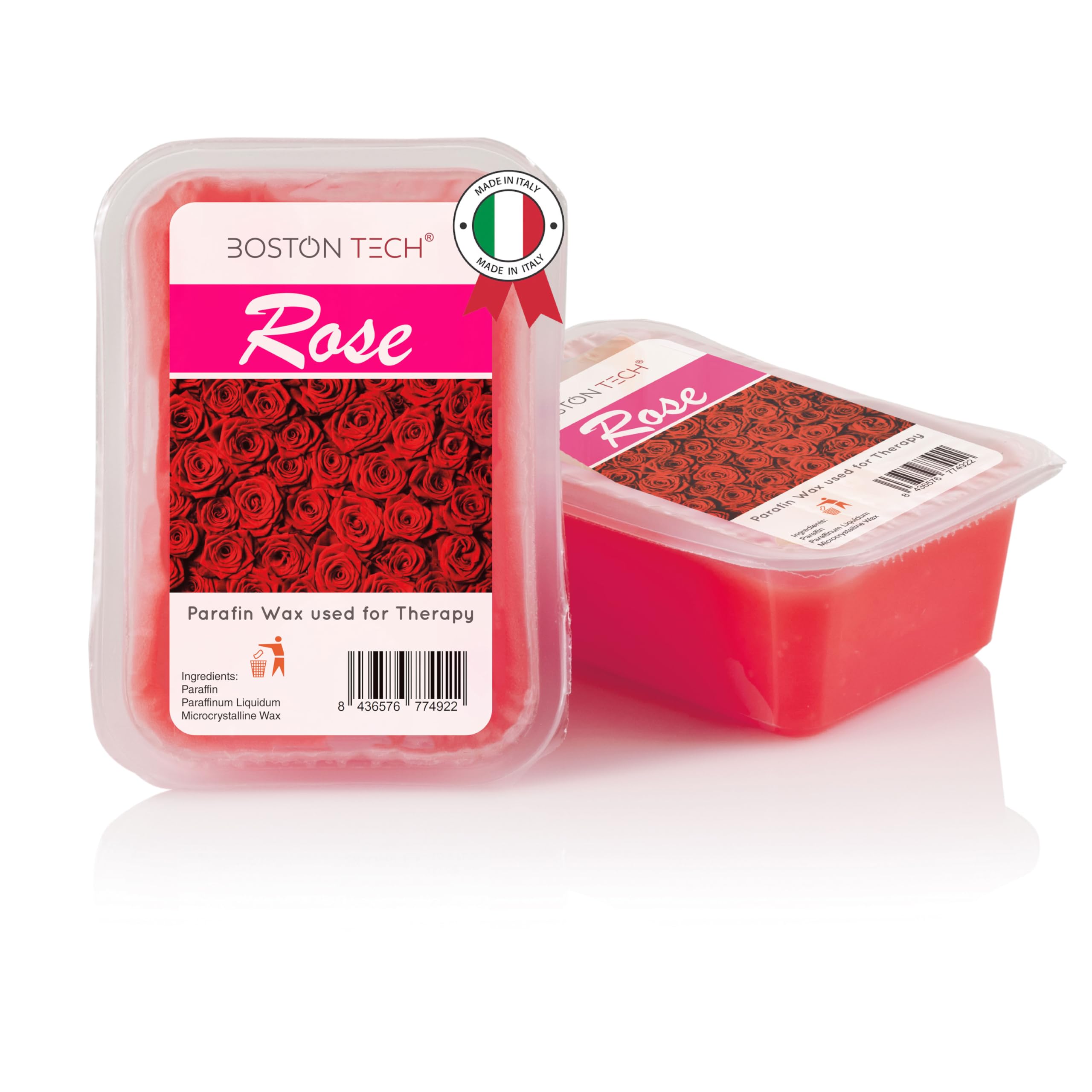 Paraffinwachs für Hände Füße Boston Tech® Antioxidative + Hydratisiert+ Nährt+ Ästhetisch | Ideal für jedes Paraffinbad | 2 Blöckex 450g Rosa