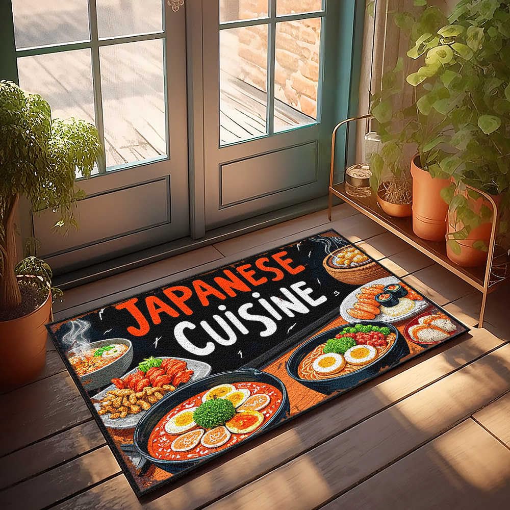 Cuisine japonaise un voyage culinaire tapis de sol étanche farmhouse