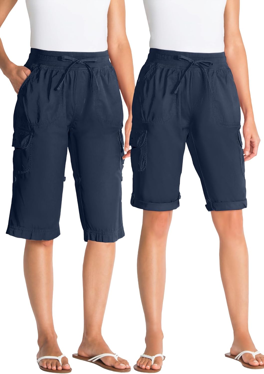 Woman Within Plus Size Convertible Length Cargo Bermuda/Short