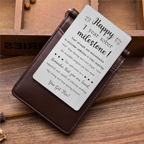 Miniatura 3 de TGCNQ Tarjeta de sobriedad de 1 año, regalos de recuperación de adicciones para hombres y mujeres, tarjeta de regalo sobria de 1 año, tarjeta de