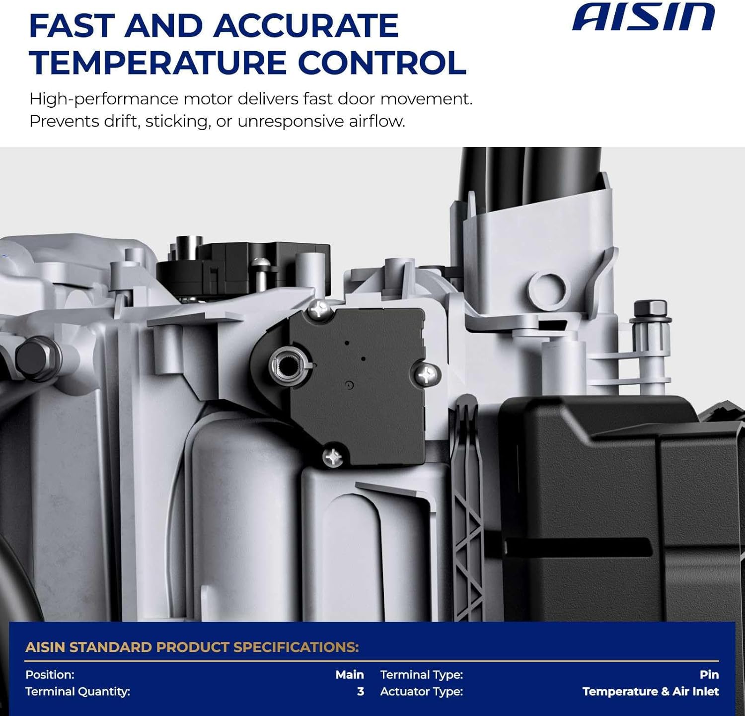 AISIN AFTERMARKET BDACH-00043 Main HVAC Heater Blend Door Actuator - Compatible with Toyota RAV4 2006-2018, Corolla 2009-2019, Matrix 2009-2014, Scion tC 2011-2016, xB 2008-2015