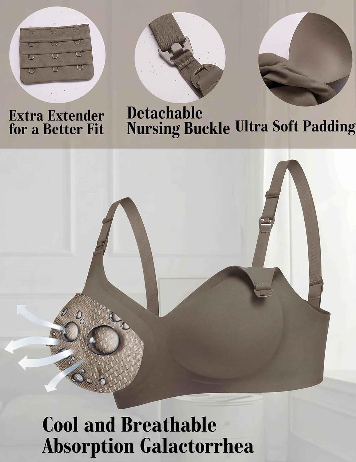 Avidlove Women's Seamless Bras Nursing Bras for Breastfeeding Tshirt Everyday Bra - Image 3