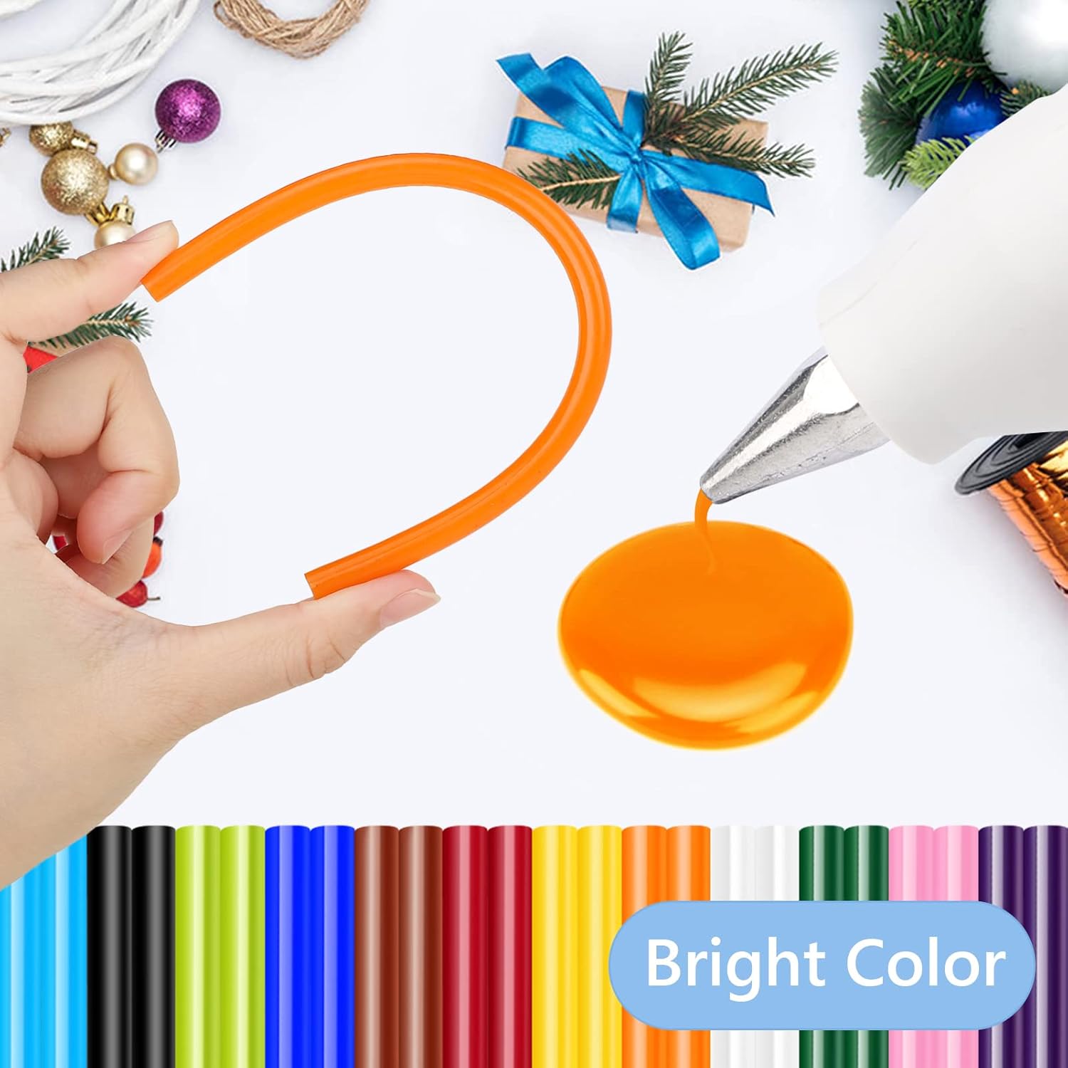 Manarty Colored Glue Sticks, 48PCS 0.27" Dia x 8" Long Mini Size Hot Glue Melt Wax Sticks, Sticks for Metal, Wood, Glass DIY Art Craft & School Projects Repairing Party Festival Home Decoration