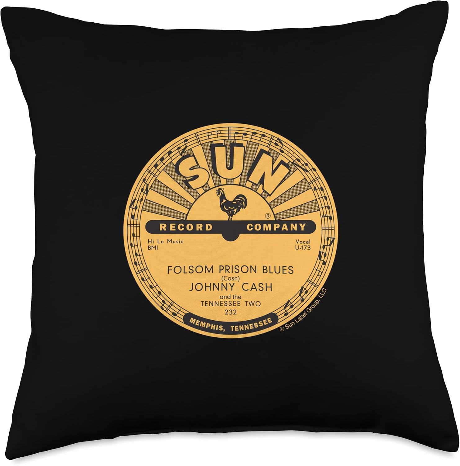 Sun Records Vinyl Johnny Cash Folsom Prison Blues Throw Pillow