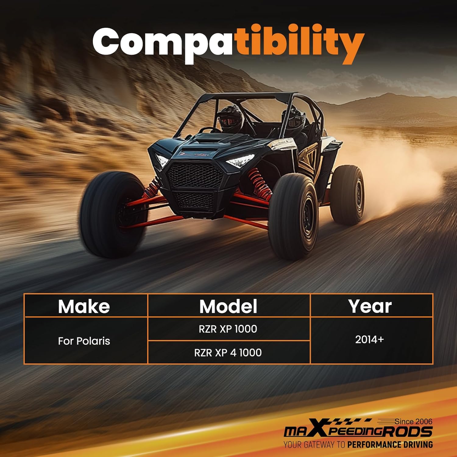 maXpeedingrods High Clearance Rear Radius Arms for 2014+ Polaris RZR XP 1000 / XP 4 1000, Heavy Duty Steel Rods