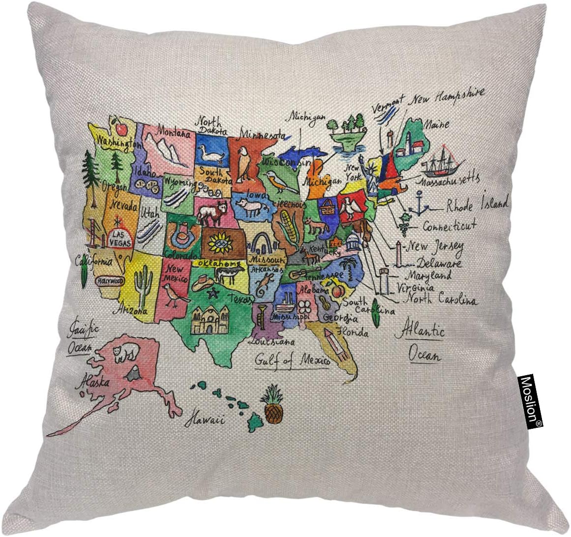 World Map Throw Pillow Cover