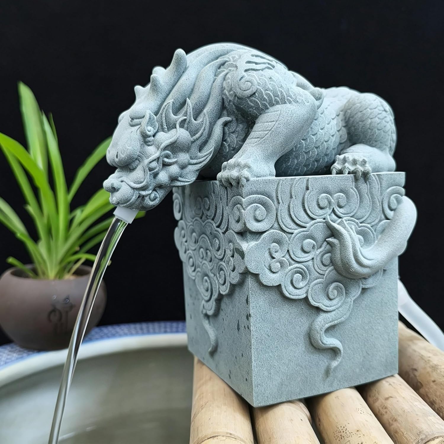 Animal Pond Spitters for Small Ponds, Fish Tank Automatic Circulation Water Landscaping Ornaments, for Garden Courtyard, Outdoor Decoration(23 * 13 * 24cm/9.1 * 5.1 * 9.4in)