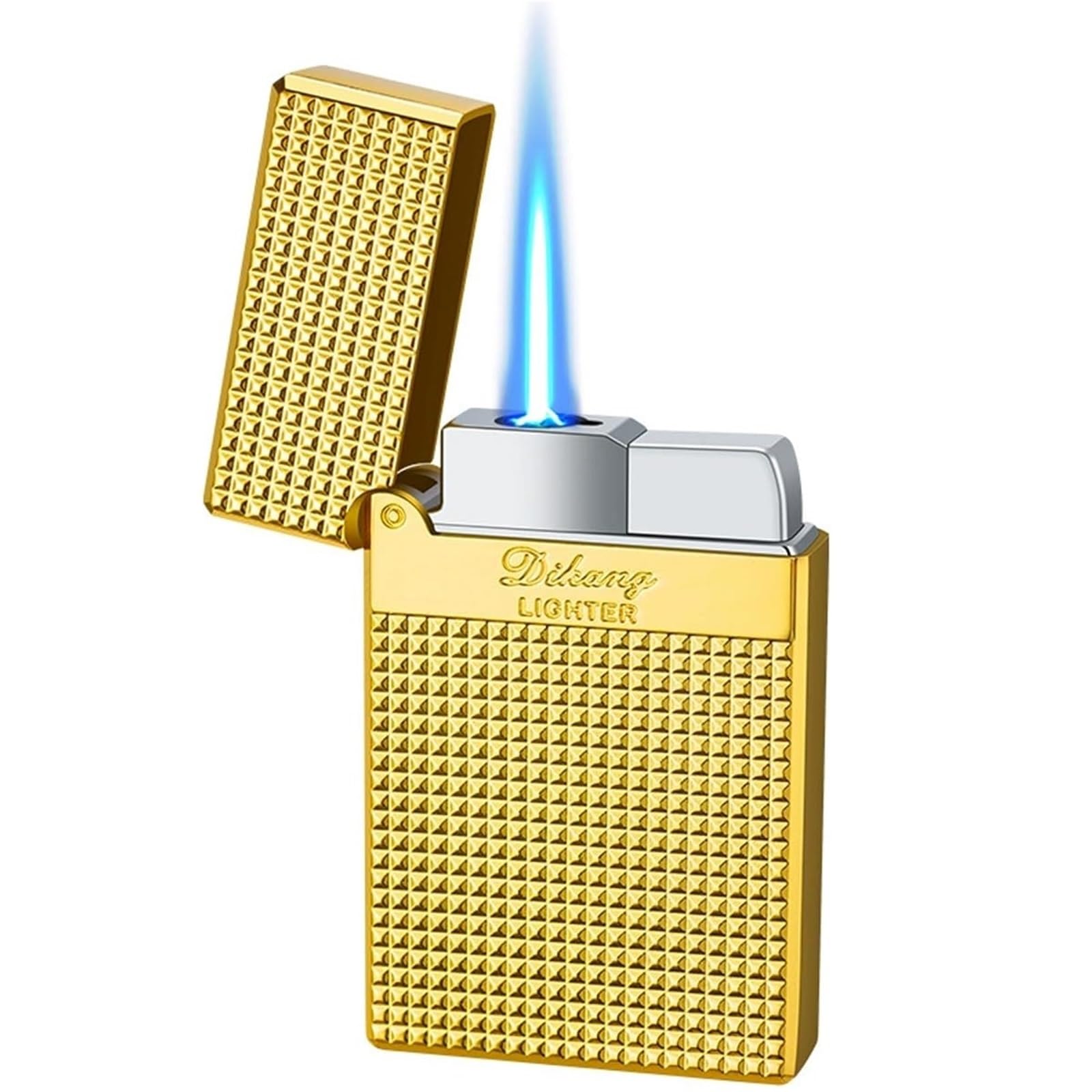 Briquet en métal gold chic et élégant avec design à rabat durable