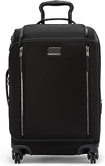 Voyageur Leger 4 Wheeled Luggage - Women's Lightweight and Spacious, Sleek Silhouette, Durable Premium Suitcase - 21.8" International Expandable Carry-On, Black with Gunmetal Hardware