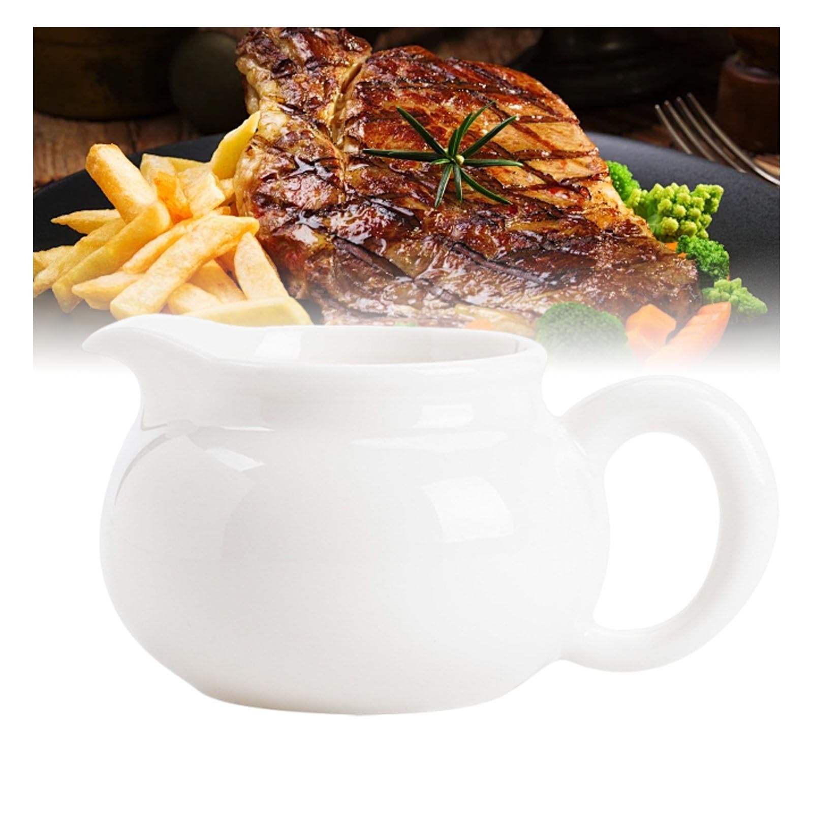 Pot à sauce en porcelaine idéal pour vos repas de famille et brunchs