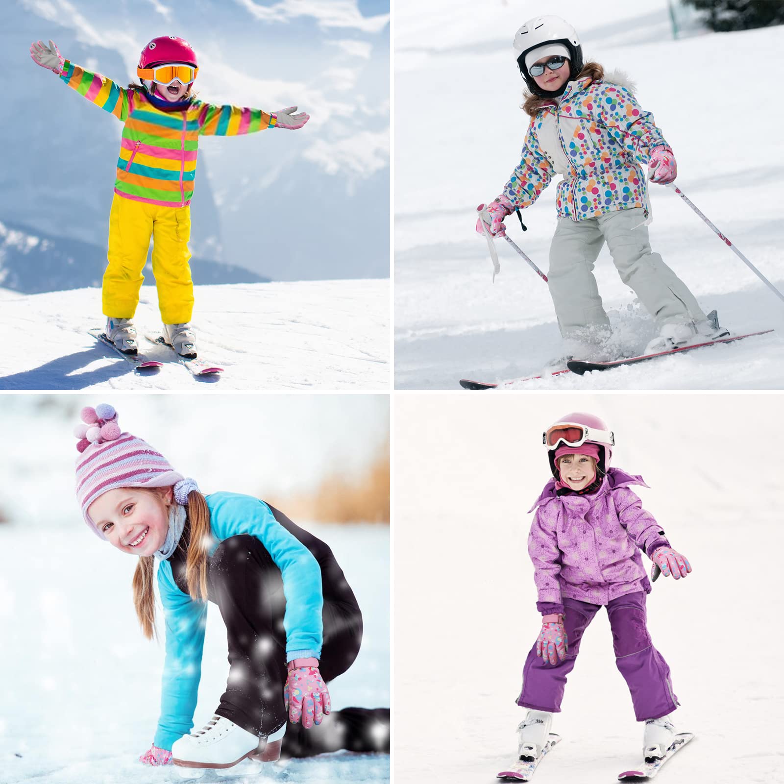 Gants De Ski Enfants Imperméables Et Chauffants - Pour Filles Et Garçons, Antidérapants, Polaire