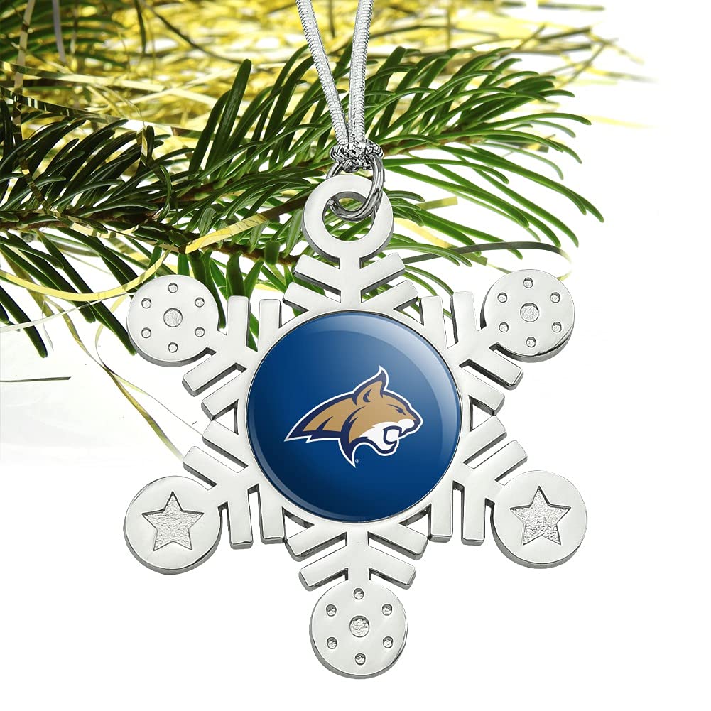 GRAPHICS & MORE Montana State University Primary Logo Metal Snowflake Christmas Tree Holiday Ornament