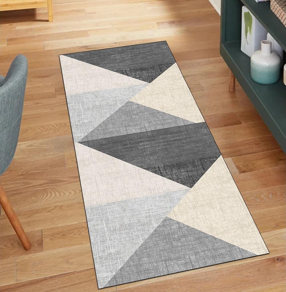 Alfombra antideslizante gris de 60x160 cm ideal para decorar el pasillo