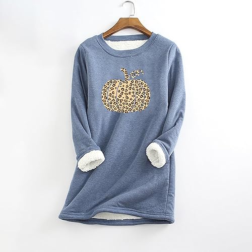 Miniatura 2 de Ropa interior térmica para mujer, camisas impresas de Halloween, estampado de calabaza, camisas debajo de la capa, sudadera de invierno mullida