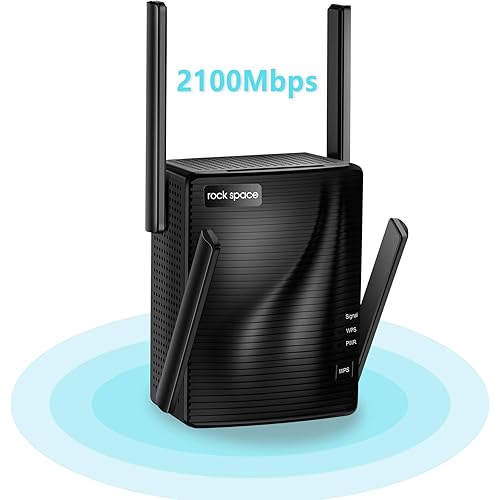 WiFi Extender - WiFi Booster,2100 Mbps,rockspace Wifi Extender,WiFi Repeater,Wireless Extender for Home,5G&2.4G Dual Band,Gigabit Port&WPS Button,360 Degree Full Coverage