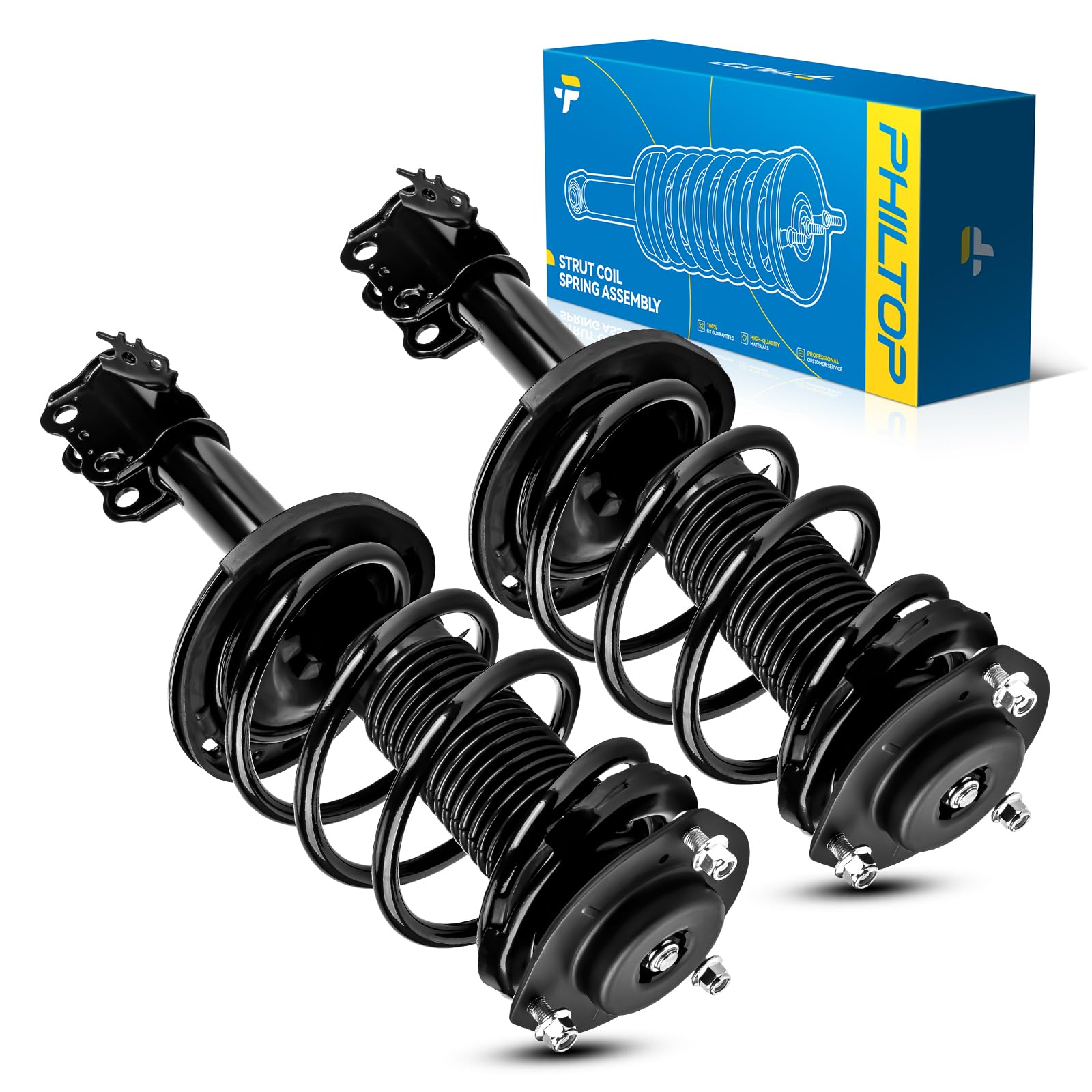 PHILTOP Front Struts Shocks Absorbers Assembly w/Coil Spring for Camry 2pcs