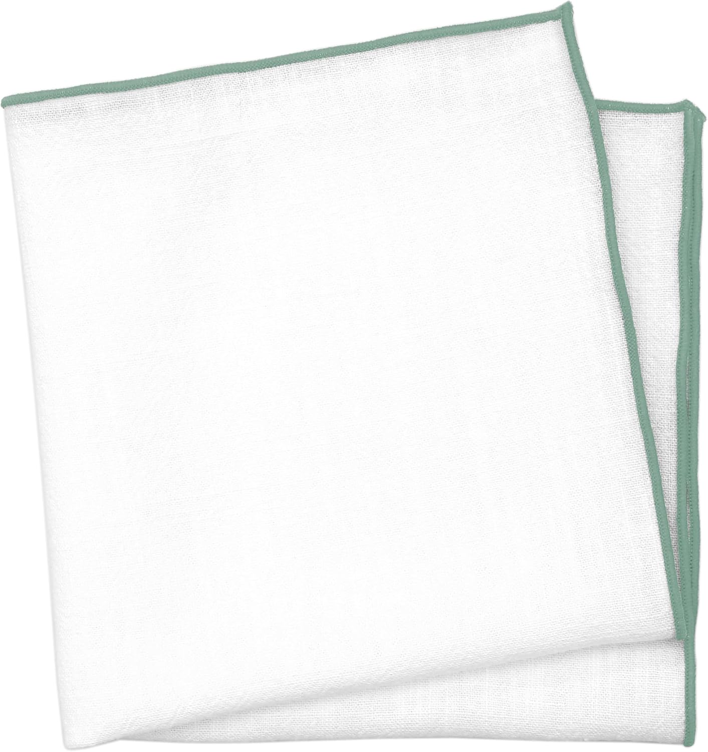 BELLUNO White Pocket Square with Embroidered Color Edge