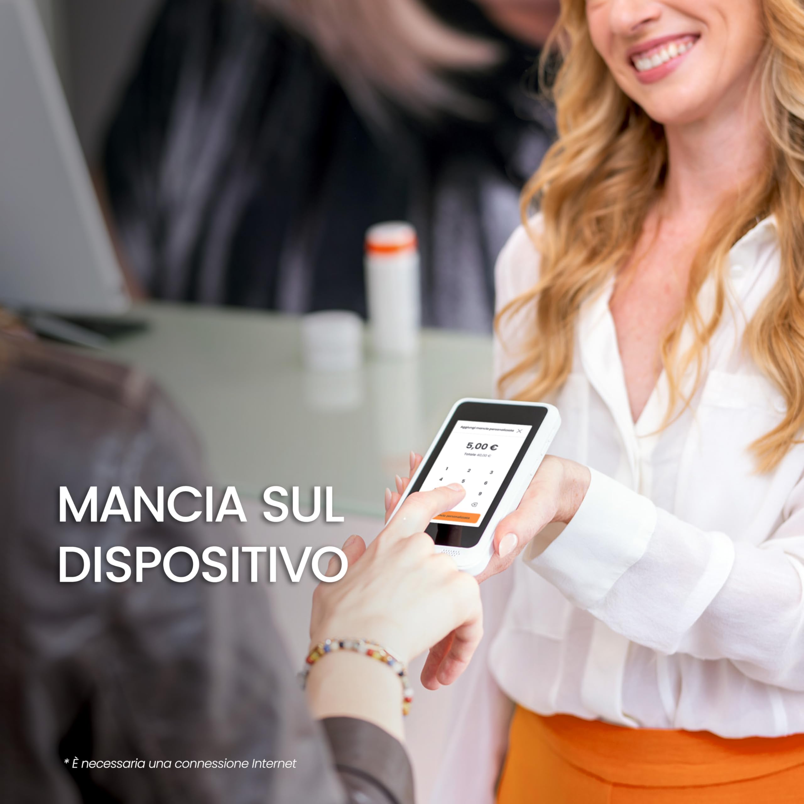 DISH Pay Now – Dispositivo di pagamento portatile con NFC e Tap-to-Pay, Nessun canone mensile né spesa minima, Compatibile con Visa, Mastercard, Apple Pay, Google Pay e altro – Modello EU-001