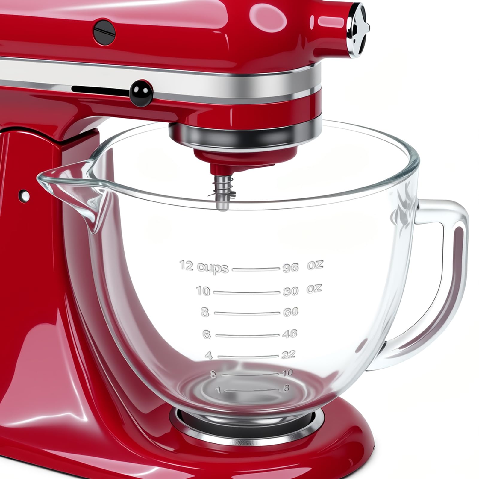 Boles de Batido de Cristal Compatibles con las Batidoras de pie Kitchen Aid de 4,5 Y 5 Cuartos, Permiten Colocarlos en el Microondas Y el Frigorífico