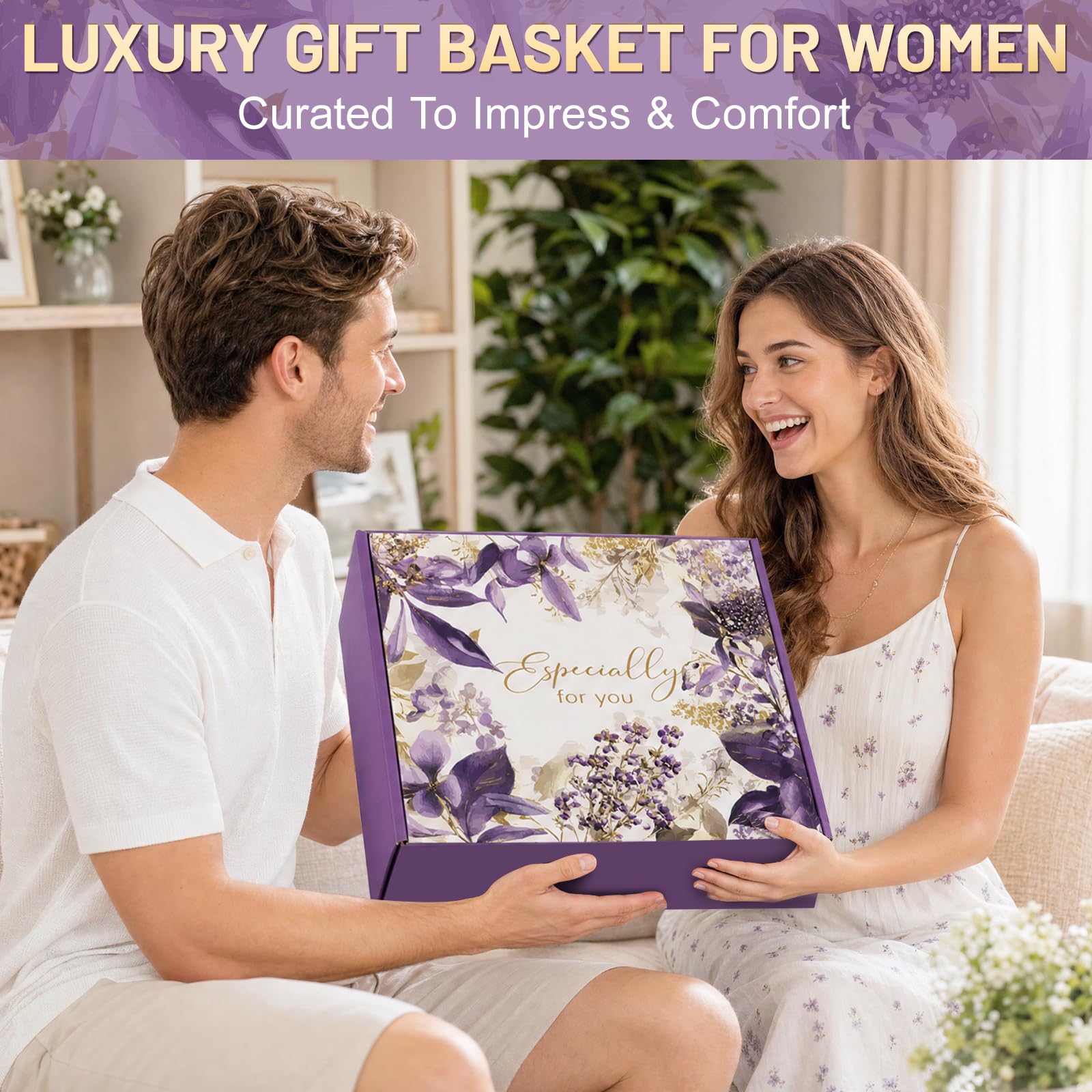 Regalo di compleanno per donna, cesto regalo di lusso per mamma, moglie, lei, regalo "Thinking of You", "Get Well Soon Care" da donna, confezione regalo per amica, sorella
