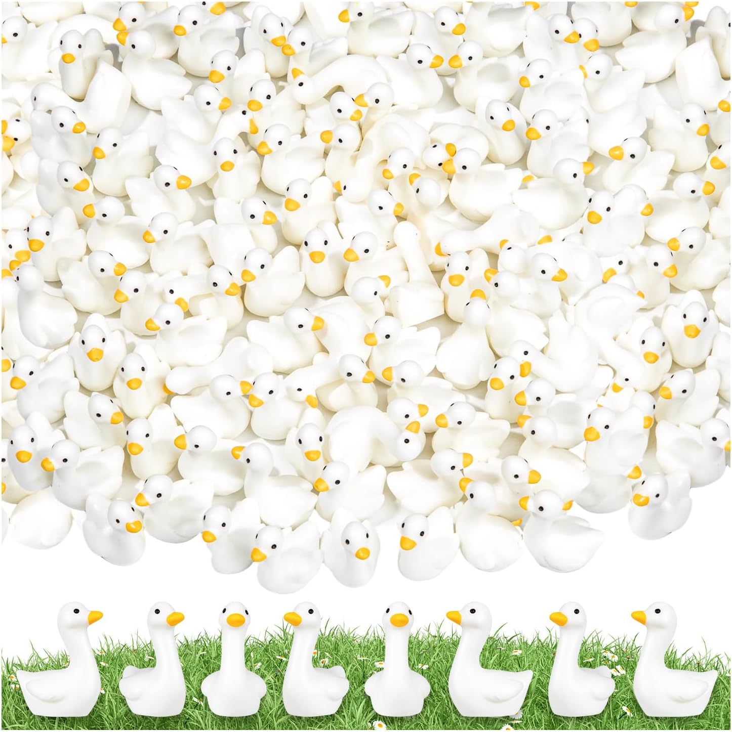 270Pcs Mini Gooses Resin, Tiny Resin Goose DIY Crafts, Lawn Yard Garden Decorfor Dollhouse Fairy Gardens Micro Landscape DIY Crafts