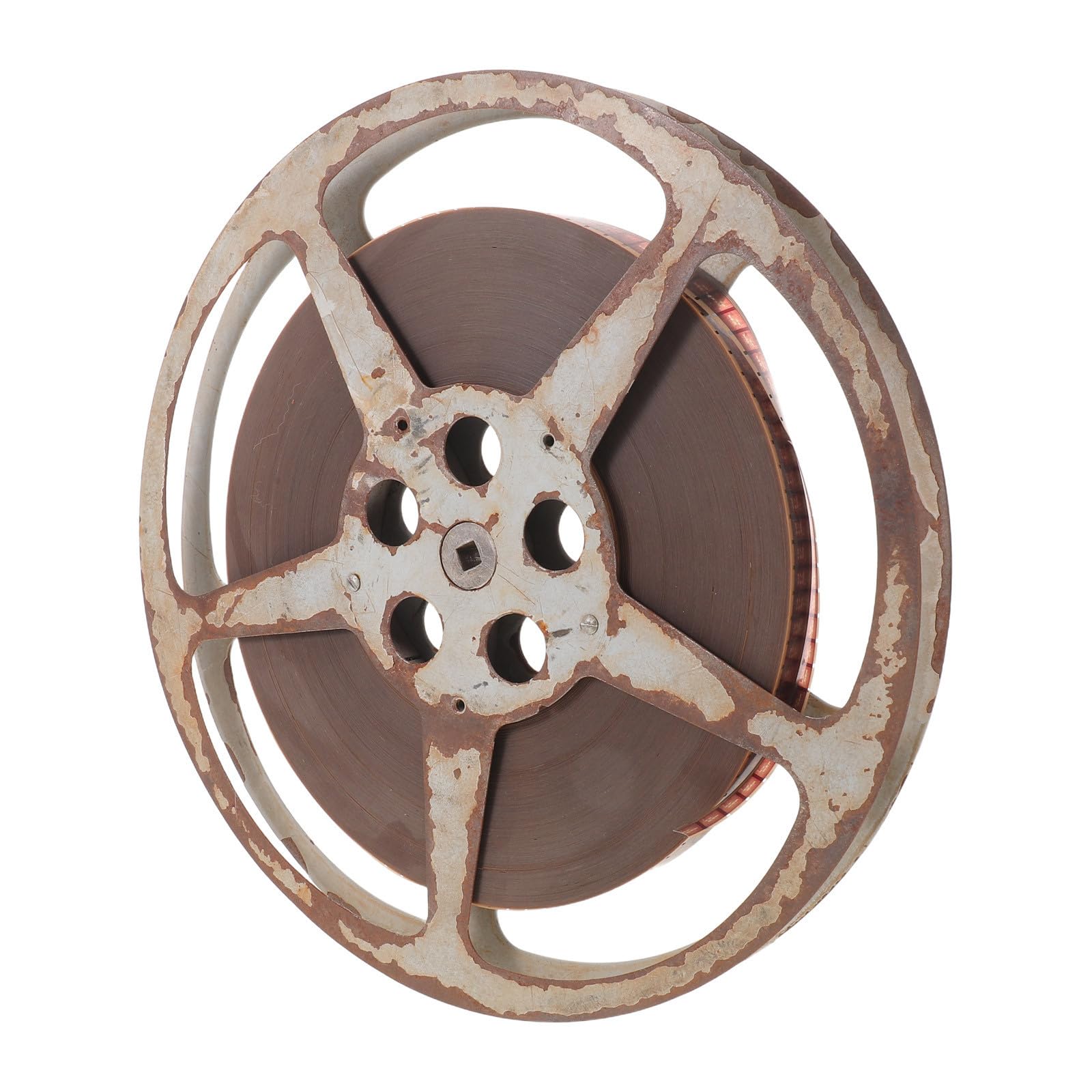 TEHAUX Decorazione Film Reel Vintage in Ferro Color Caffè, Effetto Realistico, Espositore Flessibile, per Appassionati di Cinema e Collezionisti, Studio Fotografico e Festa Cinema Retrò