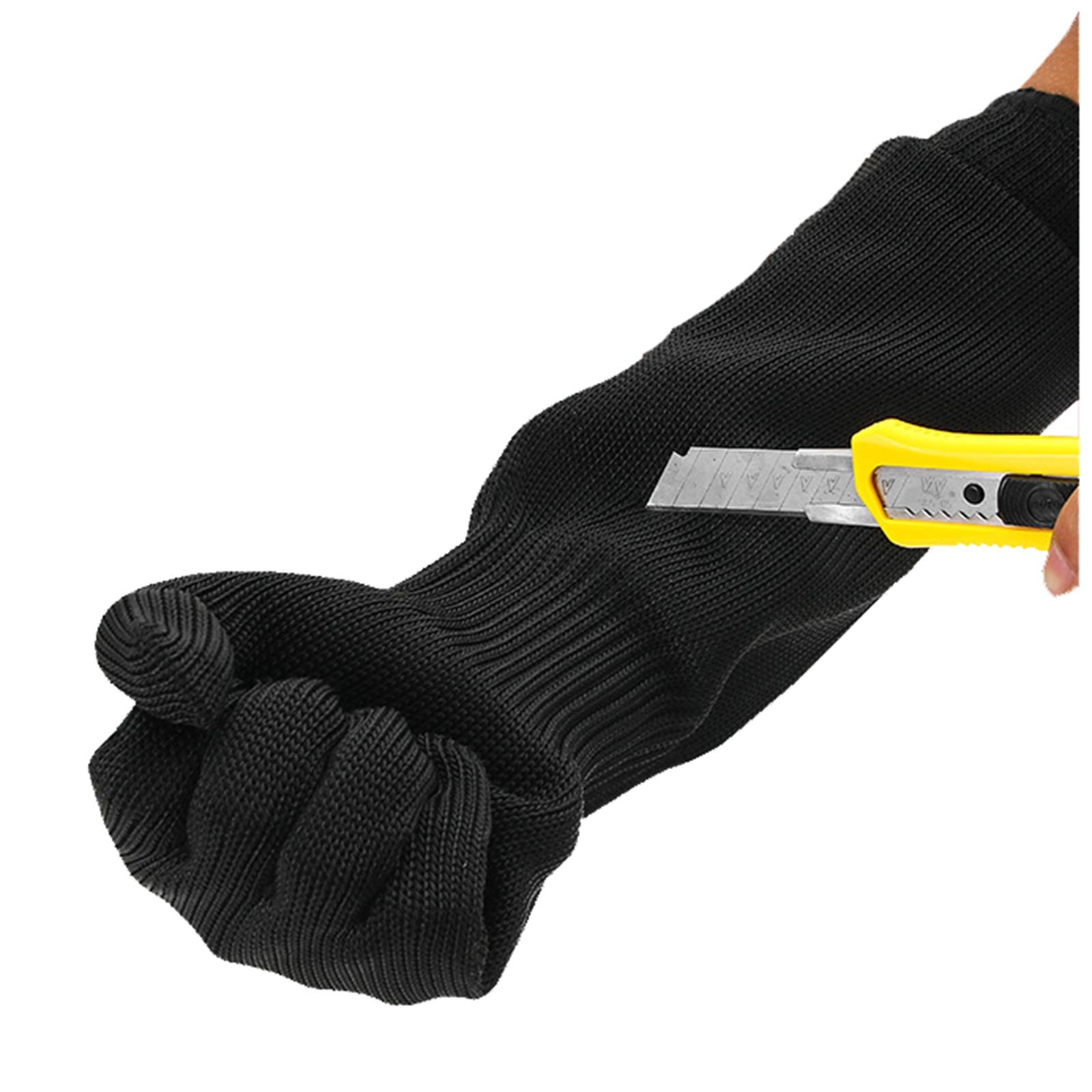 Gants Anti-coupures 1 Paire de Gants Anti-coupures, Gants de sécurité en Maille d'acier Inoxydable et Fil métallique pour gratter Les Chats et Les Chiens, Noir