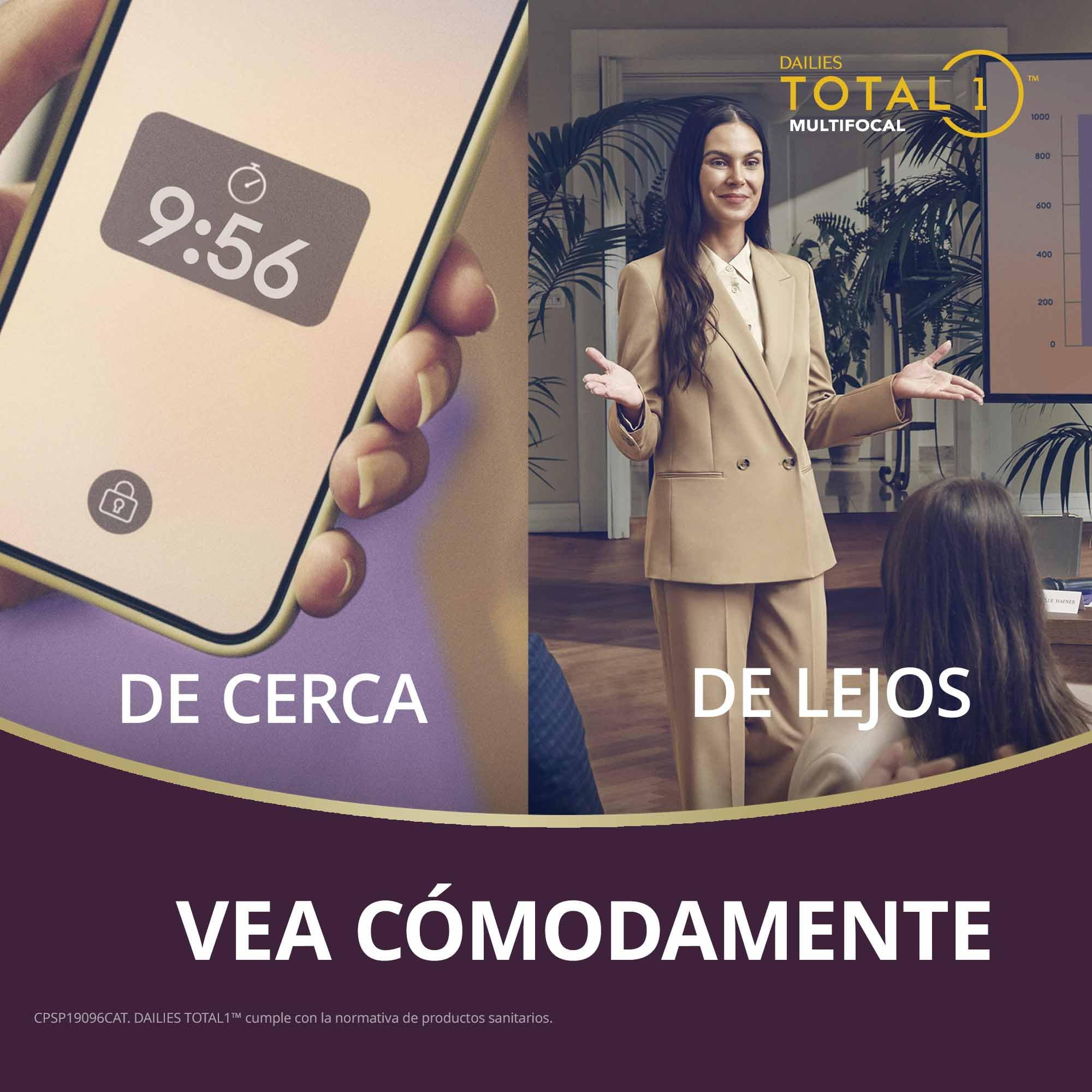 Dailies Total 1 Multifocal - -3.25, 8.50 mm, 0.10 mm, Caja de 30 Lentes, Alta, 14.10 mm
