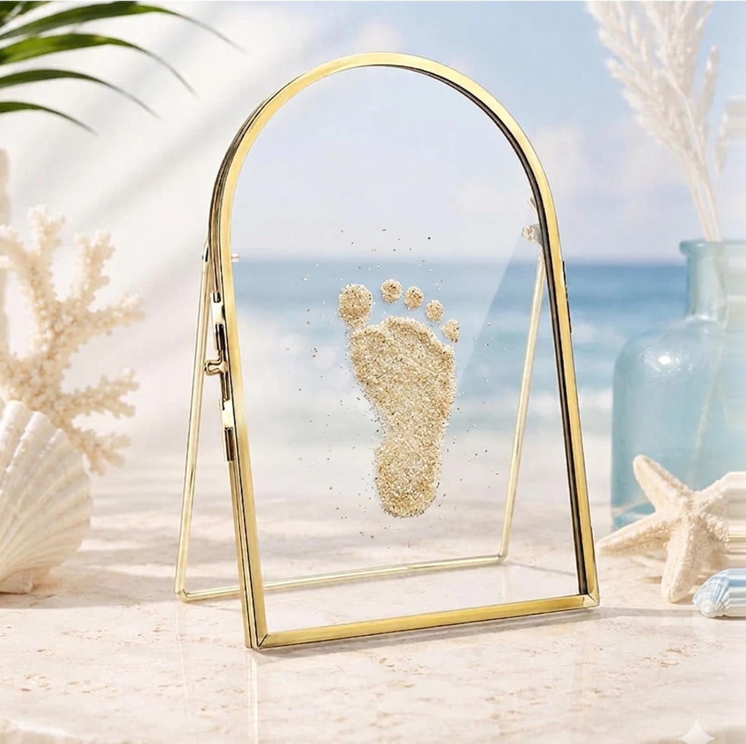 Cornice per ricordi di bambini e animali domestici, kit per impronte di mani e piedi del bambino, cornici fai da te per neonati, cornice per foto per asilo, cornici galleggianti fai da te con chiusura