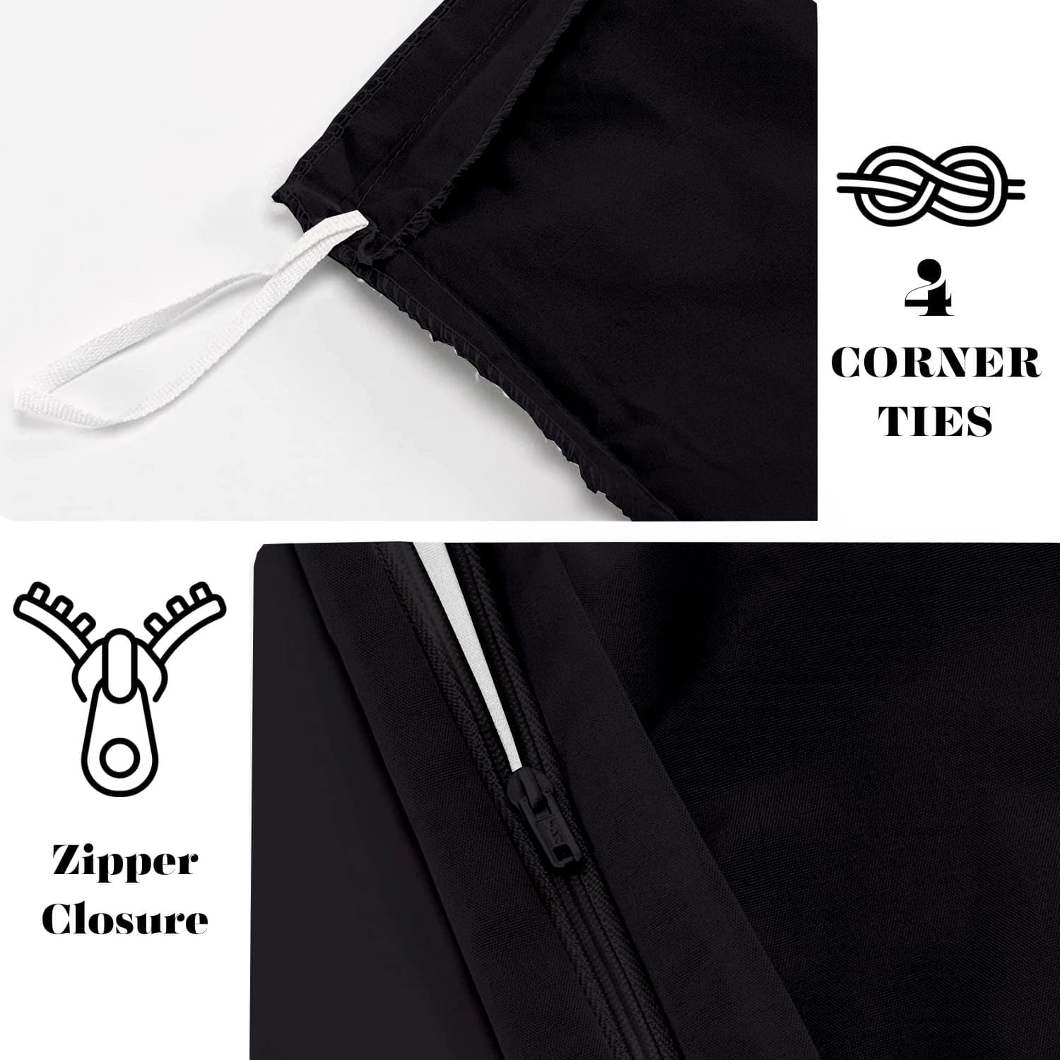 800 Thread Count 100% Egyptian Cotton 3 Piece Pinch Pleated Duvet Cover Set Zipper Closure with Corner Ties & 2 Pillowcases Soft Breathable All Season Comforter Cover (Full XL/Queen, Black)