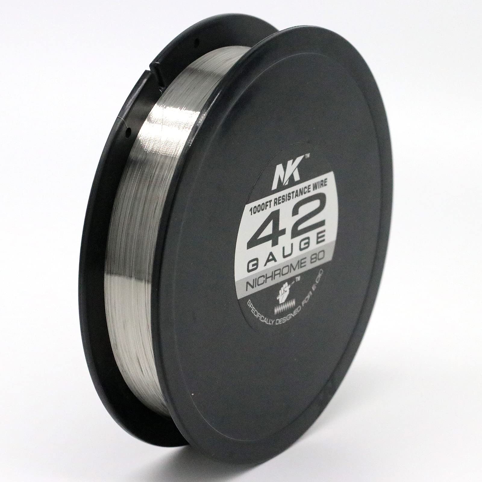 NK Nichrome Wire Ni80 Electric Resistance Wire Ni80Cr20 AWG 42 Gauge 1000ft Spool for Heating Element (Ni80 42g 1000ft)