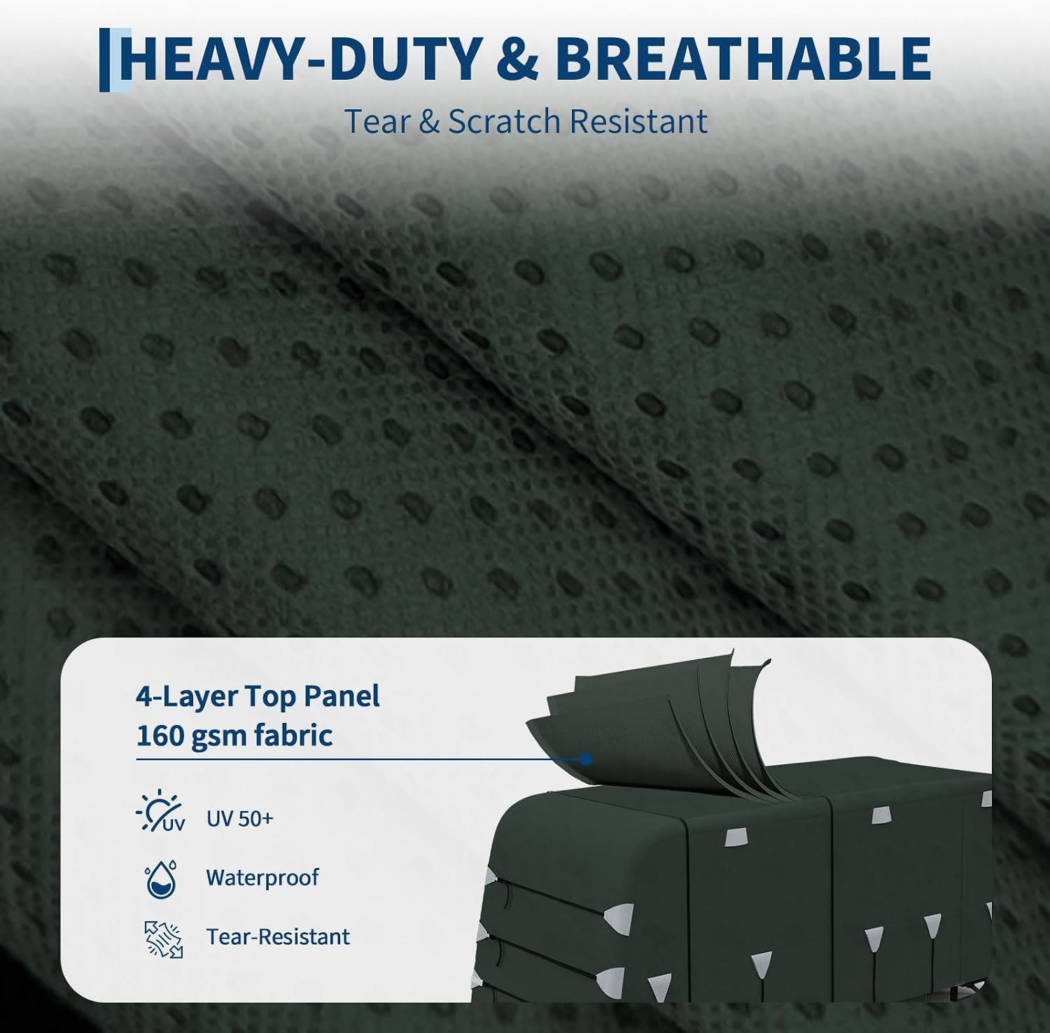 Travel Trailer RV Cover 18-30+ ft, Heavy Duty 4 Layer Oxford Camper Trailer Cover, Waterproof Breathable UV Resistant Tear Resistant RV Storage Cover with Windproof Straps, Zipper Panels, Tire Covers