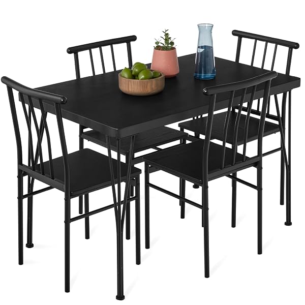 Modern Black Kitchen Table Ideas for a Striking Look 17 Minimalist Rectangular Set for Four