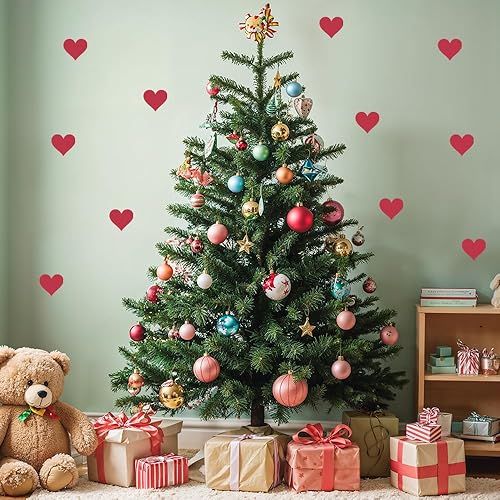 Miniatura 7 de Calcomanías de pared para decoración de pared (negro, corazón de 2 pulgadas)