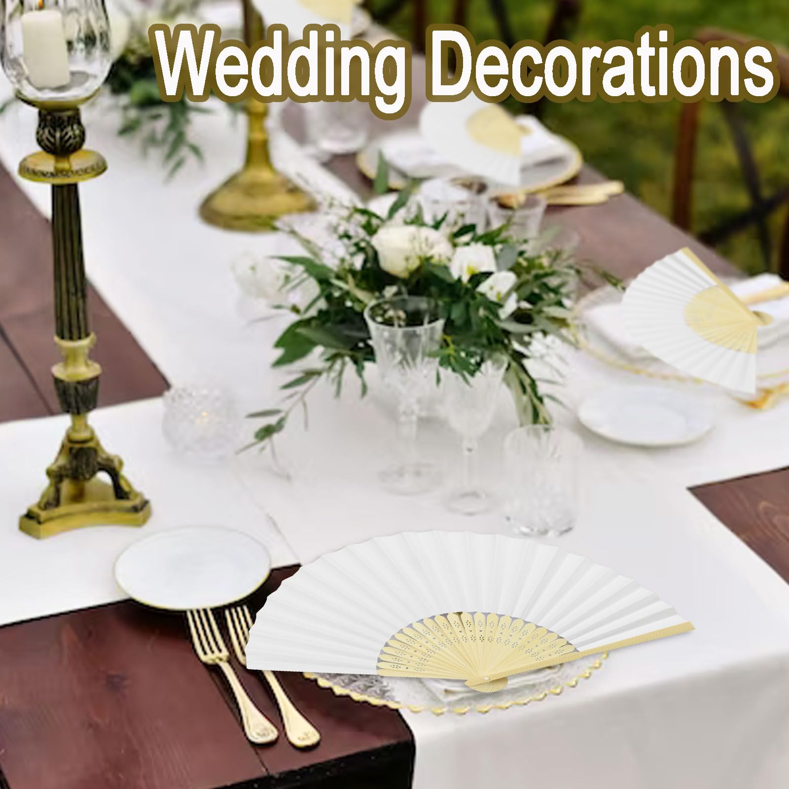 64 Stücke fächer hochzeit, handfächer weiß, papierfächer, fächer weiß, AolKee fächer hochzeit gäste, gastgeschenke hochzeit, hochzeit deko Fans Hochzeit, Themen Hochzeit, Hochzeitsgeschenke