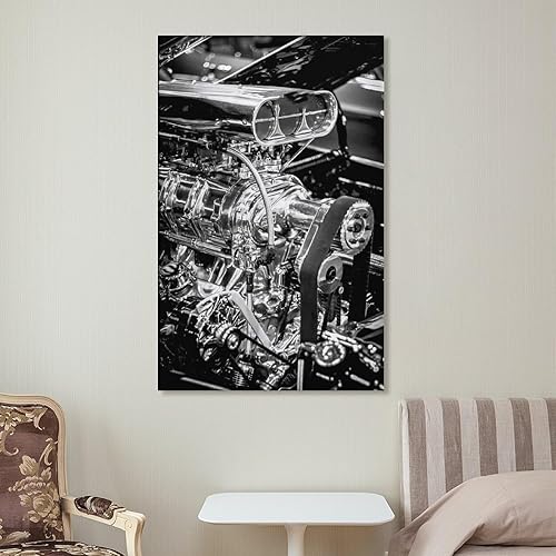 Miniatura 7 de Póster retro de segunda generación Challenger Muscle Car Engine Lienzo Arte y Pared Impresión de Cuadro Moderno Familiar Dormitorio Decoración