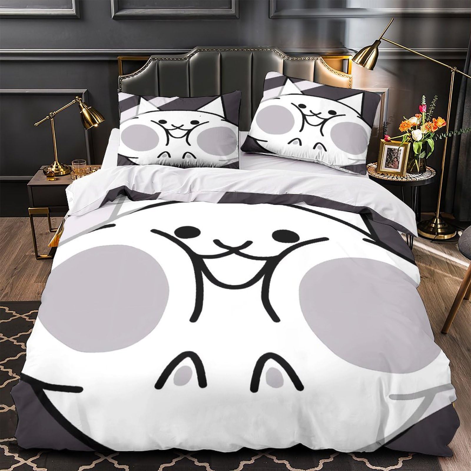 Housse de couette chat mignons 3D pour des nuits douces