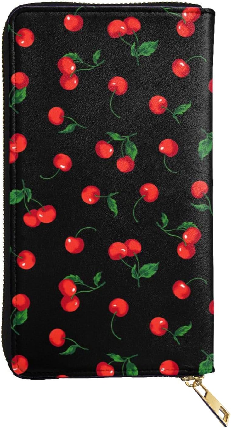 Amazon.com: YISHOW Delicious Cherry Wallet Slim Thin Leather Purse ...