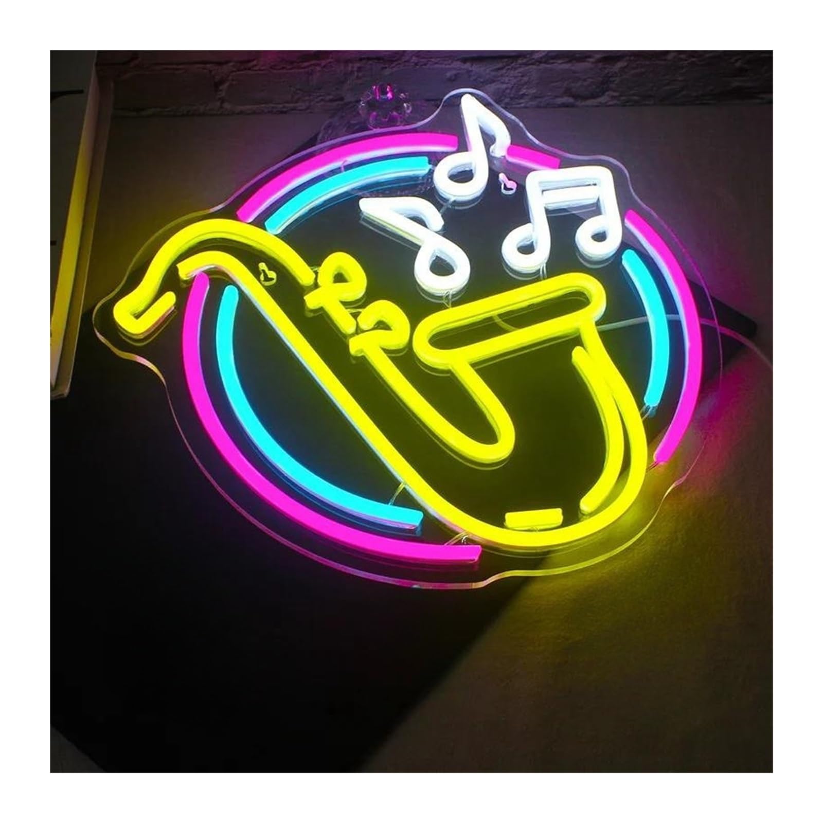 Insegna al Neon Insegna Al Neon A Con Sassofono Jazz, Luci Dimmerabili, Decorazione Da Parete Per Musica Dal Vivo, Insegne Artistiche, Decorazione Per La Stanza(41x30cm)