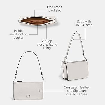 バッグ COACH Accessory Pouch One Shoulder Bag Coach Unisex Pouch Bag, Chalk, One Size : Amazon.ca