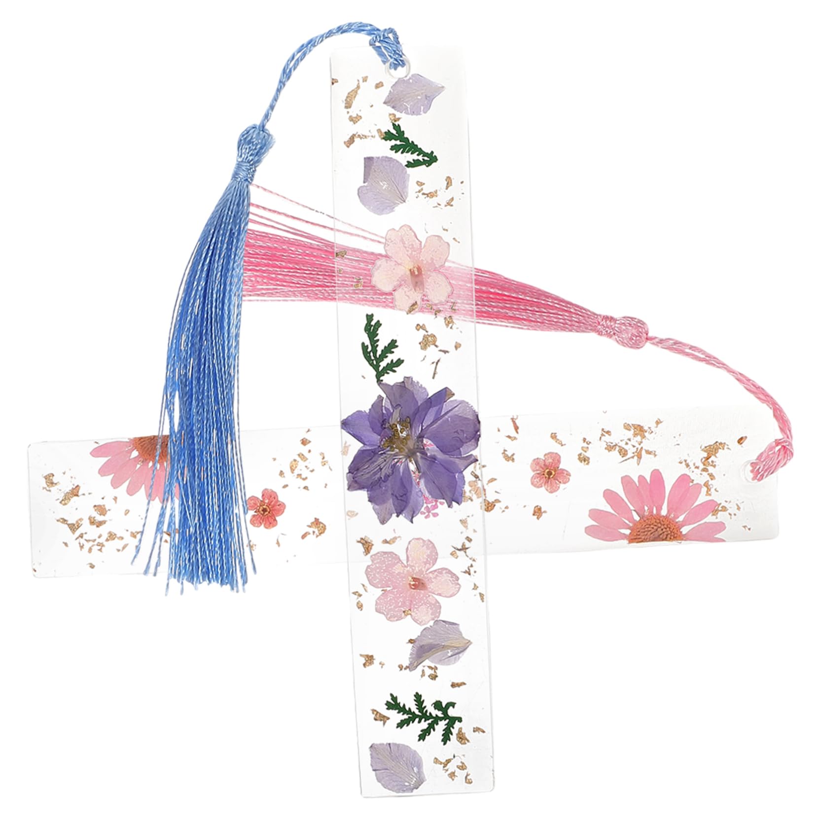 GALPADA 4 Ensembles Marque Pages Résine Avec Pompons Marque Pages Vintage Faits Main Avec Fleurs Séchées Et Élégant Pour Lecteurs Et Étudiants Rose 2 Pièces * 4