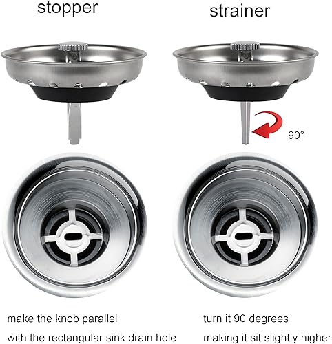 Miniatura 4 de Tapón de drenaje para fregadero de cocina, 2 unidades, repuesto para drenaje de cocina de 3-12 pulgadas, colador de drenaje de fregadero de cocina,