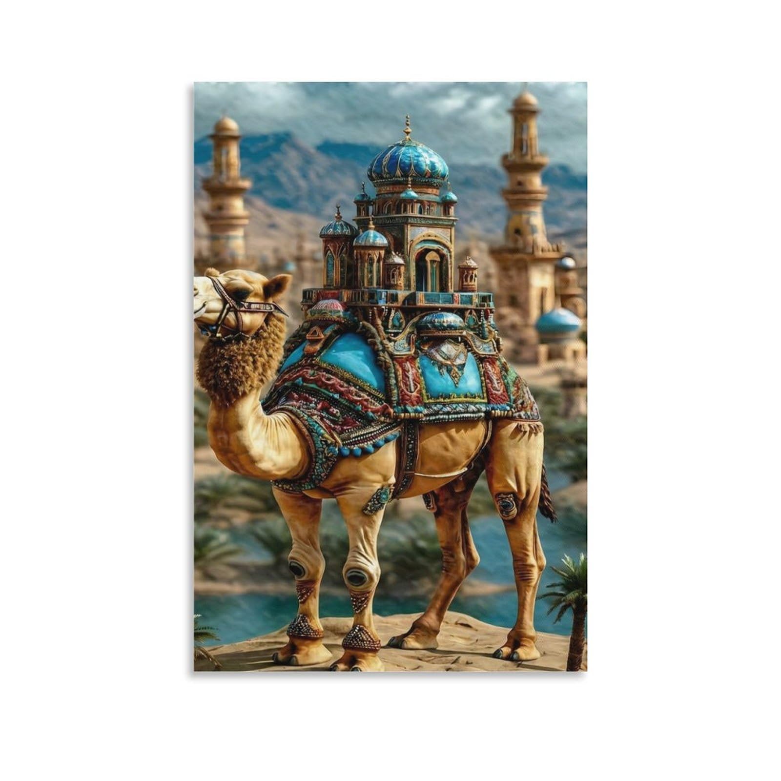 DHBANEIOK Fantasy Camel Throne Wall Decor Poster Giclee Canvas Prints Modern Wall Art Picture Wall Hanging for Office Gym Living Room Decor 08x12inch(20x30cm)