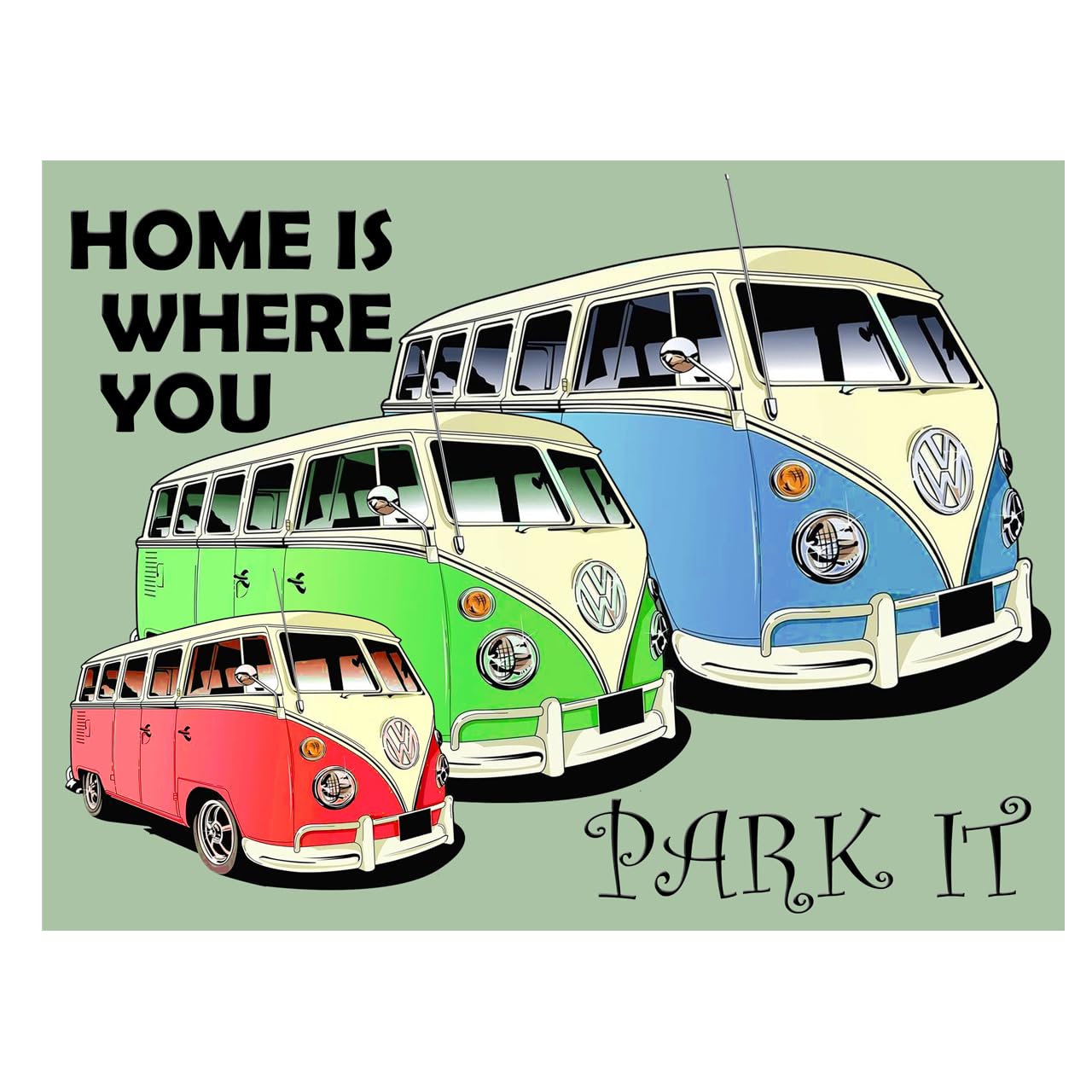 Campervan Garage Sign Metal Plaque 10X8in ref1765