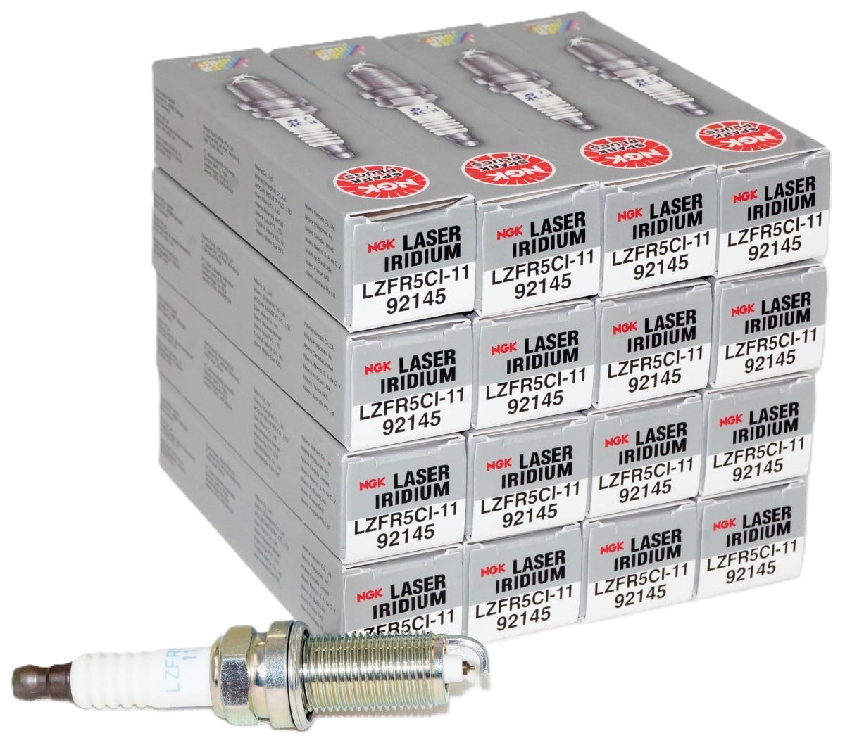 OverstockDirect NGK 92145 Laser Iridium Spark Plugs LZFR5CI11 92145 Compatible with Select 2009-2024 Chrysler, Dodge, Jeep and Ram 5.7L Hemi V8 Models (16 Pack)