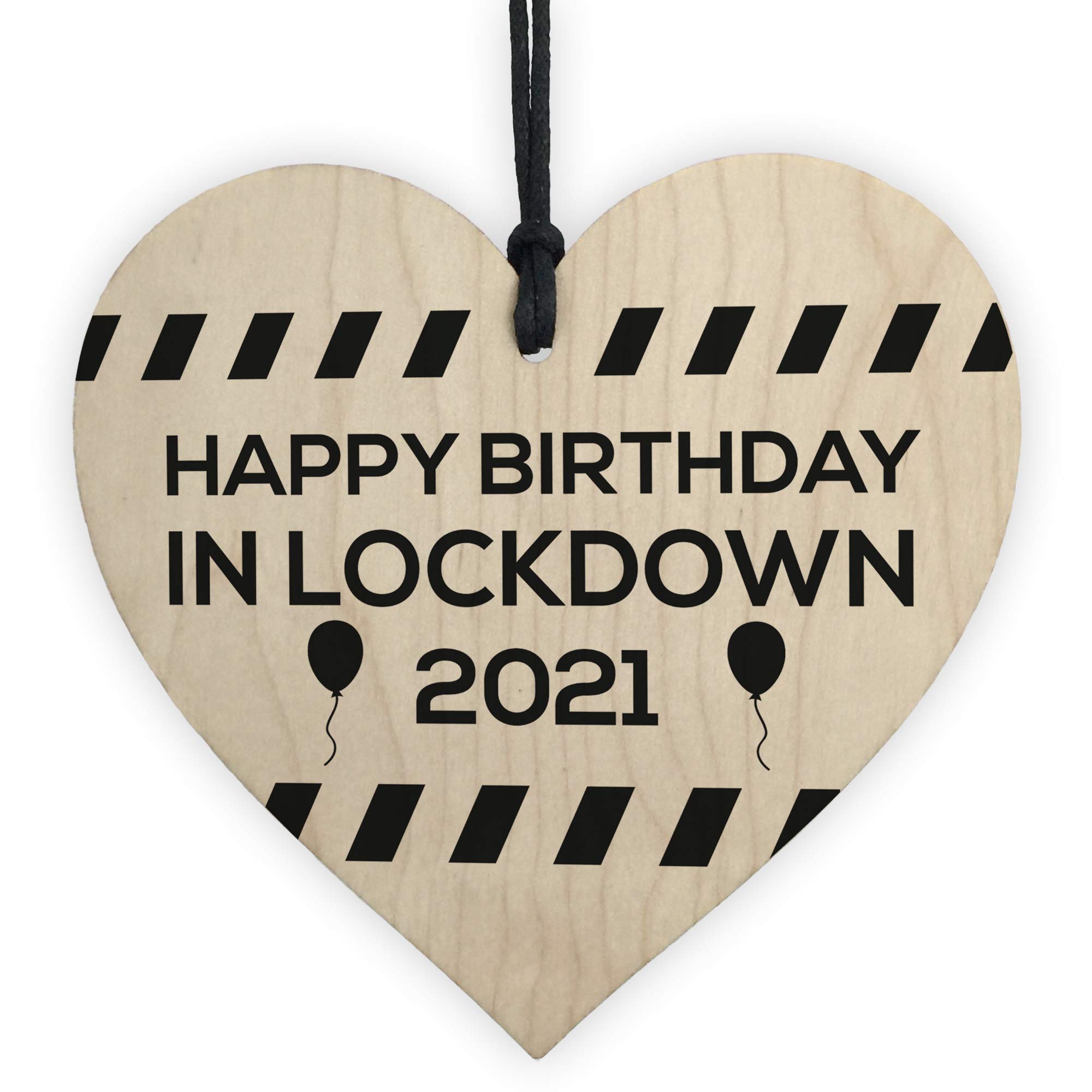 Happy Birthday In Lockdown 2021 Gift Wood Heart Birthday Gift For Him Her Keepsake