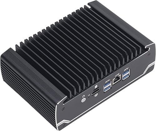 ViaGasaFamido Mini Computer, Embedded Fanless Mini PC, 8G Memory 128G Hard Disk, HD Interface, Aluminum Alloy Chassis, Power On, Timed Boot, Network